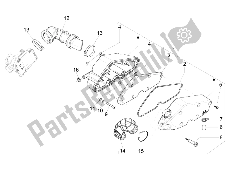 Tutte le parti per il Filtro Dell'aria del Vespa 946 125 2014