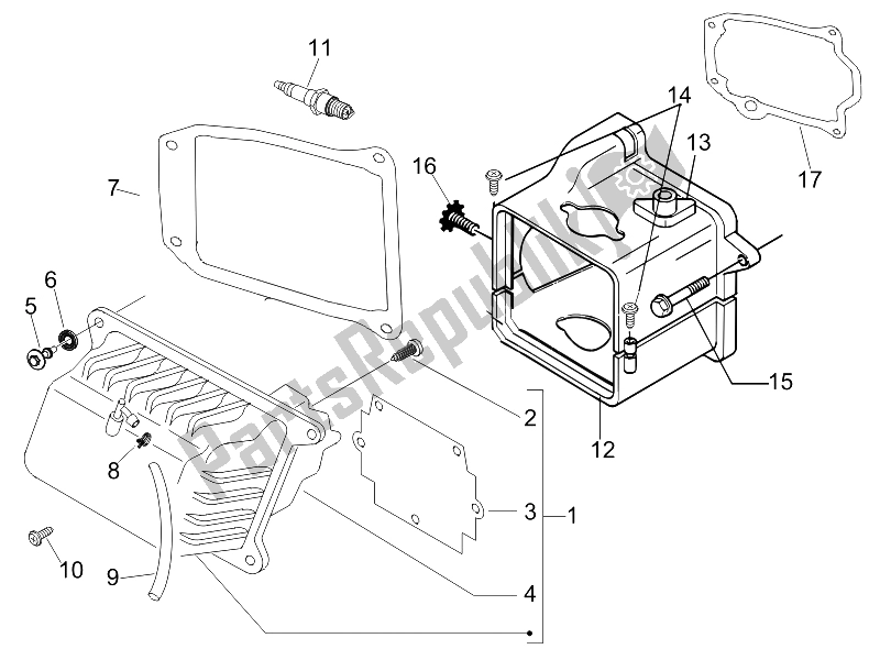 Toutes les pièces pour le Le Couvre-culasse du Vespa LX 50 4T USA 2008