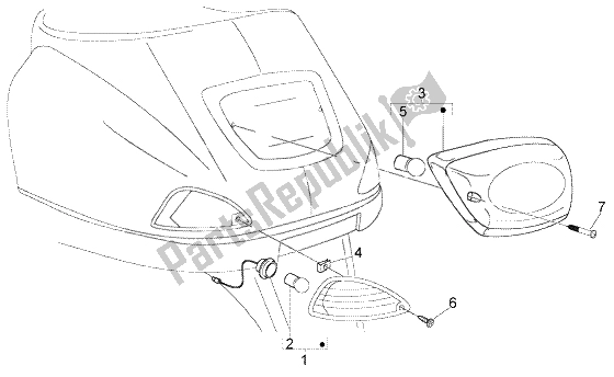 Toutes les pièces pour le Feu Arrière du Vespa LX 150 2005