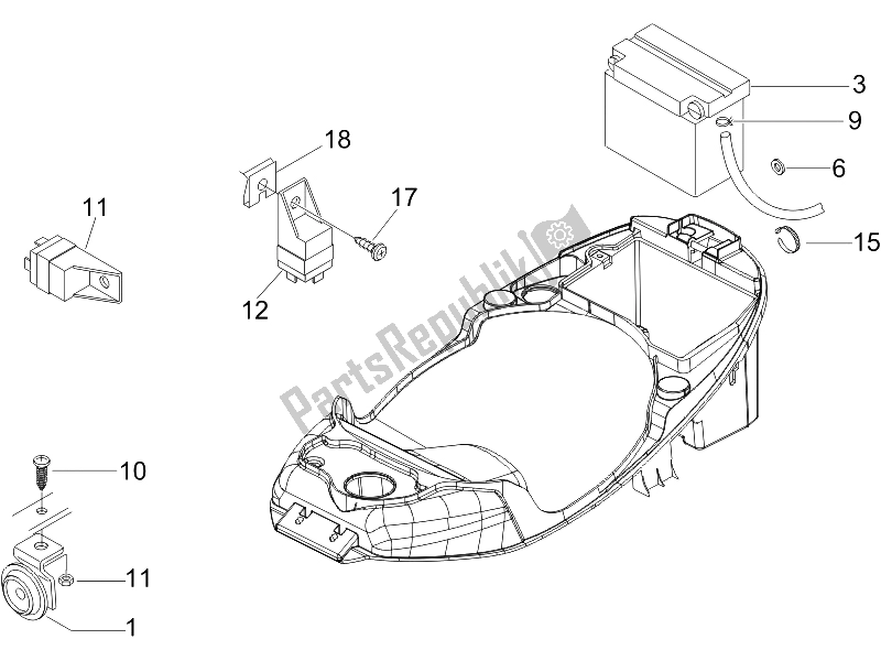 Toutes les pièces pour le Télécommandes - Batterie - Klaxon du Vespa LX 150 4T 2006