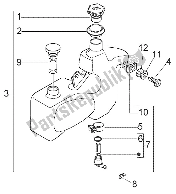 Toutes les pièces pour le Cuve à Mazout du Vespa LX 50 2T 2005