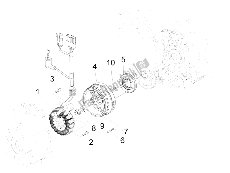 Toutes les pièces pour le Volant Magnéto du Vespa GTS 250 IE China 2011