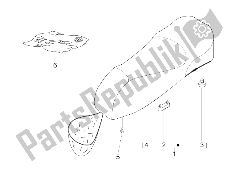 Toutes les pièces pour le Selle / Sièges du Vespa GTS 250 IE China 2011