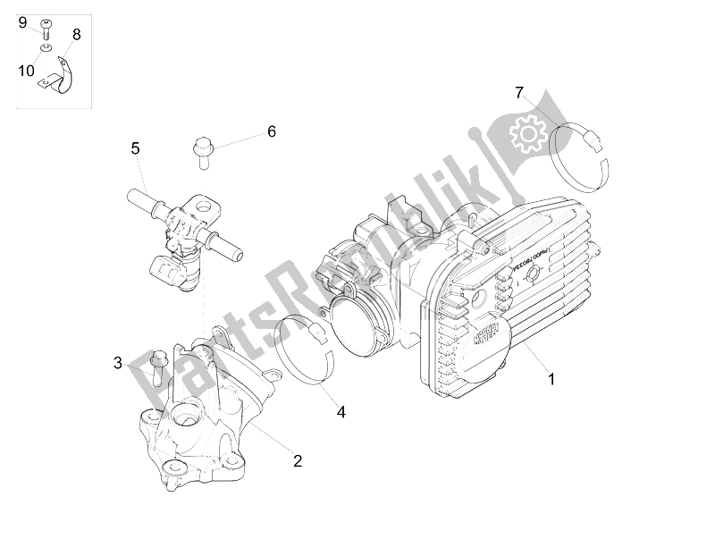 All parts for the Throttle Body - Injector - Union Pipe of the Vespa GTS 300 IE Touring 2011