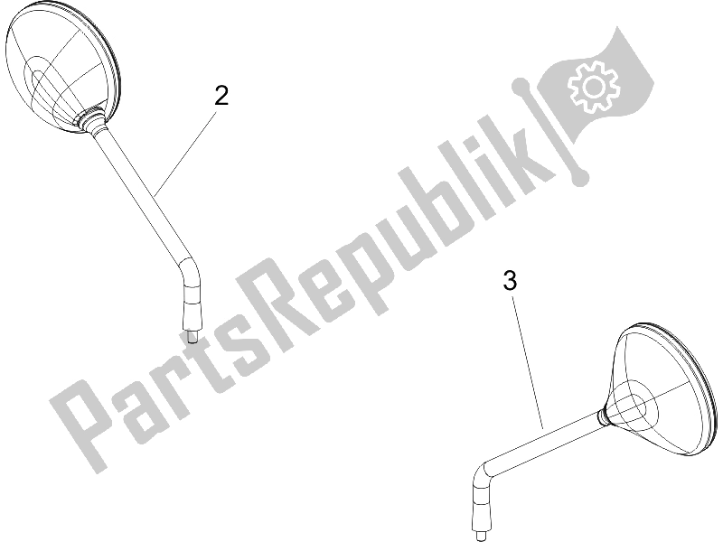 Toutes les pièces pour le Miroir (s) De Conduite du Vespa GTV 250 IE 2006