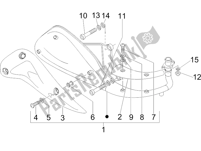 Toutes les pièces pour le Silencieux du Vespa LXV 150 4T USA 2009