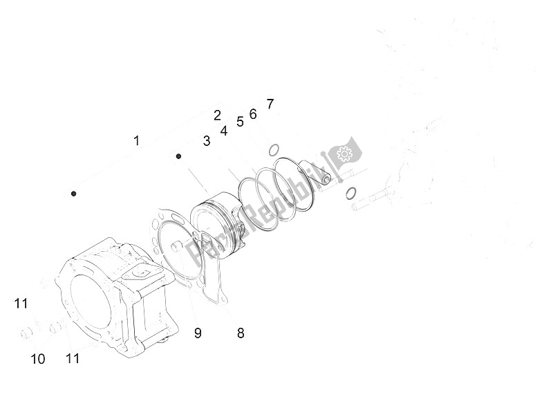 Toutes les pièces pour le Unité Cylindre-piston-axe De Poignet du Vespa Vespa GTS 300 IE ABS E4 EU 2016