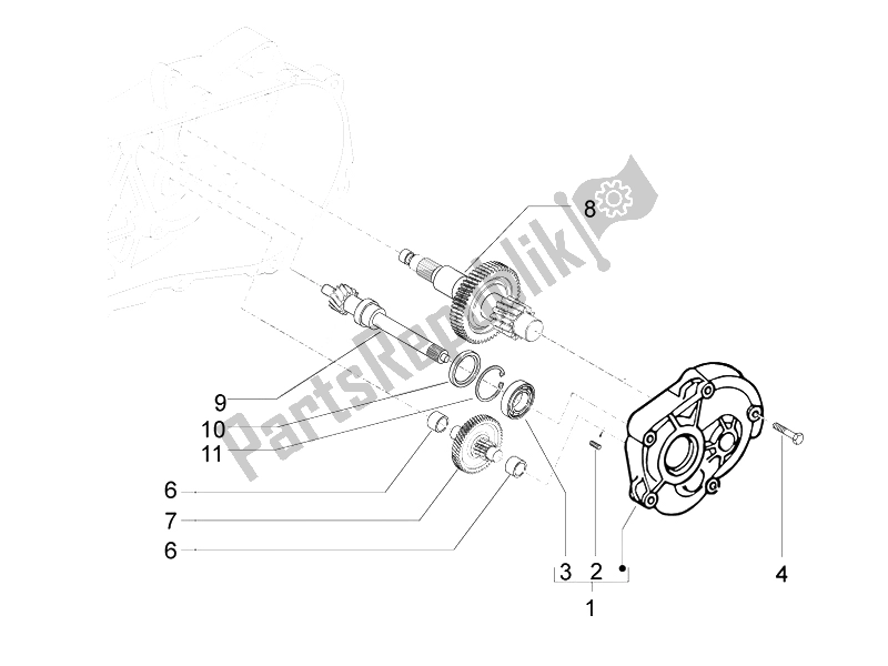 All parts for the Reduction Unit of the Vespa LX 50 4T 2V 25 KMH NL 2010