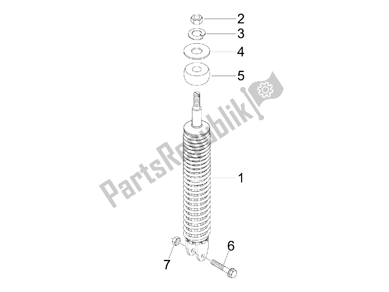 Toutes les pièces pour le Suspension Arrière - Amortisseur / S du Vespa S 50 4T 2V 25 KMH NL 2010