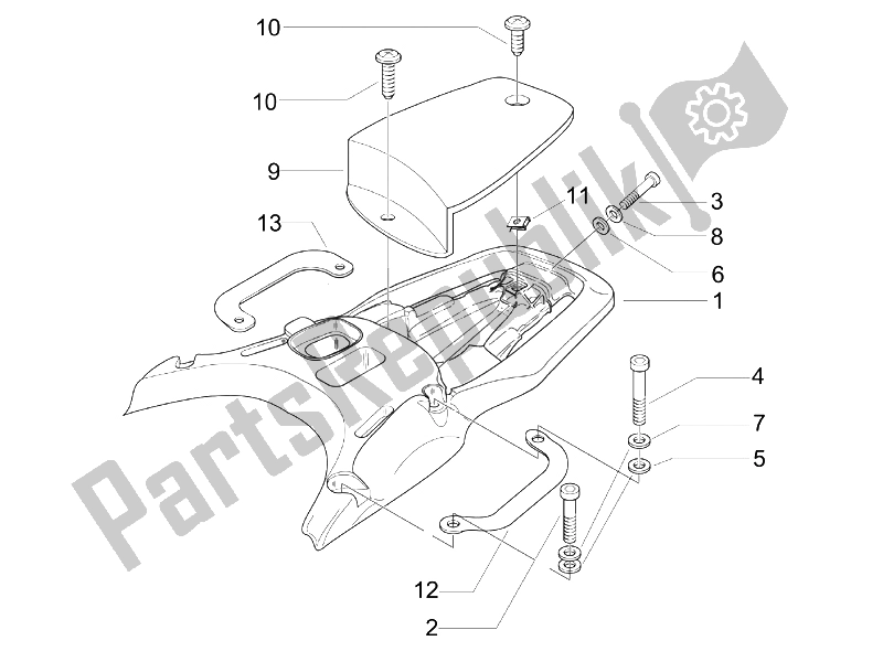 Toutes les pièces pour le Porte-bagages Arrière du Vespa Granturismo 200 L UK 2005