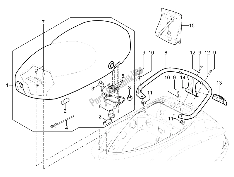 Tutte le parti per il Sella / Sedili del Vespa S 150 4T 3V IE Vietnam 2012