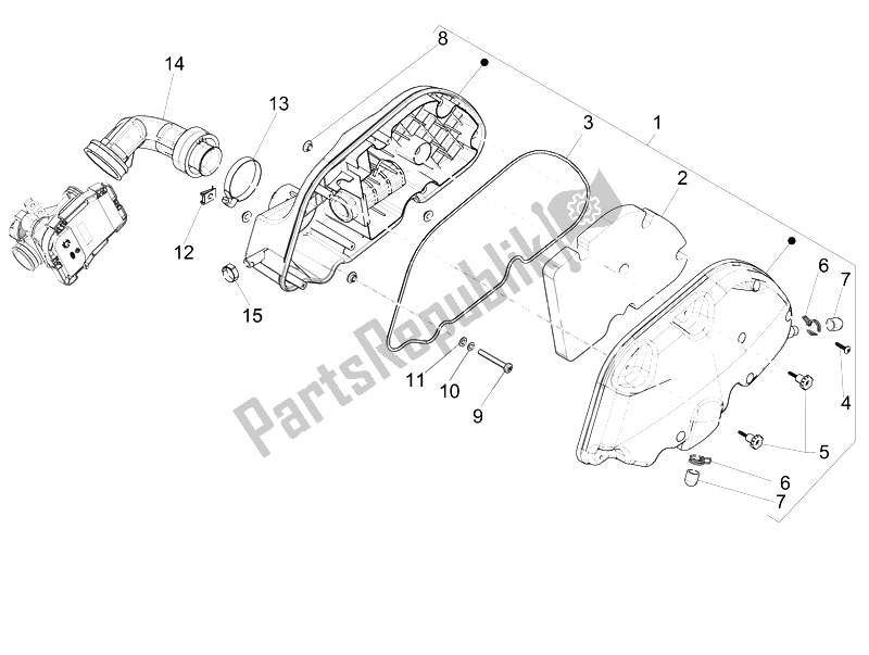 Todas las partes para Filtro De Aire de Vespa Vespa GTS 125 4T 3V IE Super Asia 2014