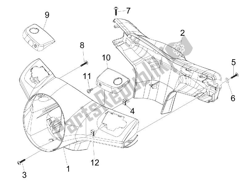 Toutes les pièces pour le Couvertures De Guidon du Vespa GTS 250 IE China 2011