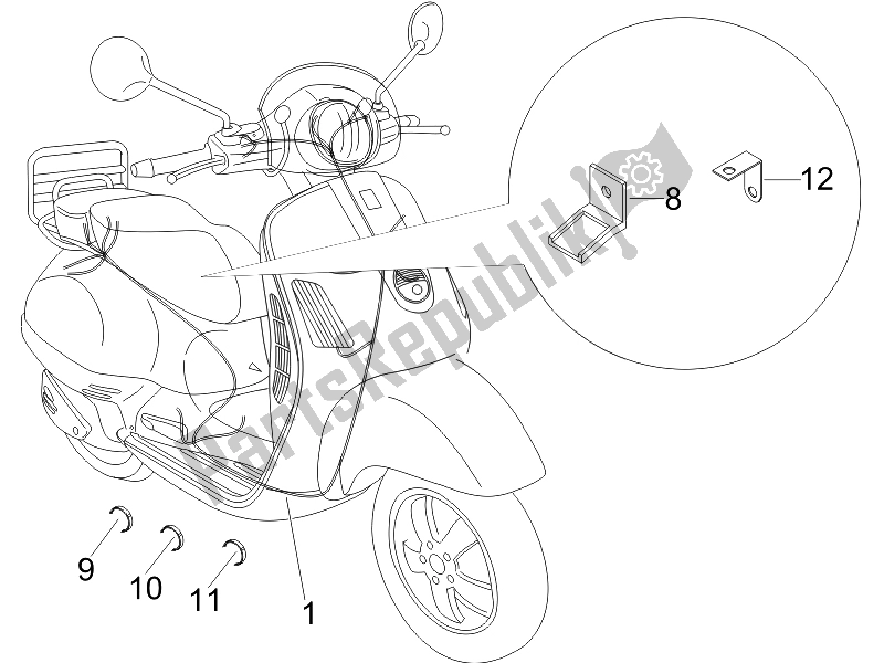 Toutes les pièces pour le Faisceau De Câbles Principal du Vespa LXV 150 4T USA 2007