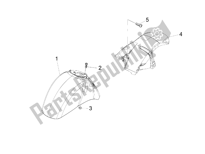 All parts for the Wheel Huosing - Mudguard of the Vespa Granturismo 125 L Potenziato 2005