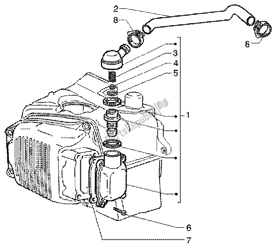 Alle onderdelen voor de Olie Drainage van de Vespa ET4 125 Leader 2000