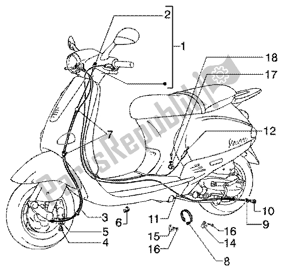 Alle onderdelen voor de Transmissies van de Vespa ET4 125 Leader 2000