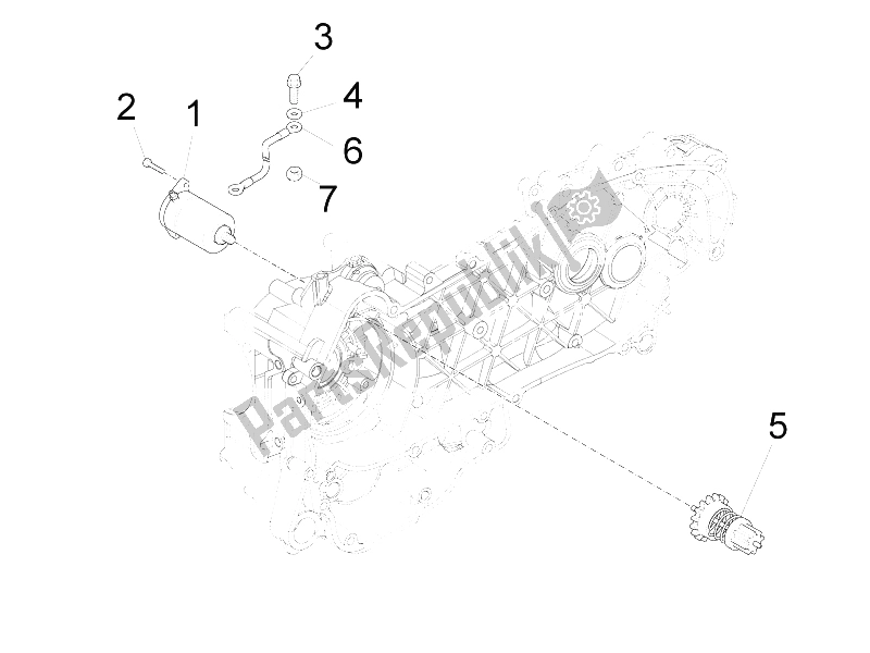 Toutes les pièces pour le Stater - Démarreur électrique du Vespa LX 125 4T IE E3 Vietnam 2011