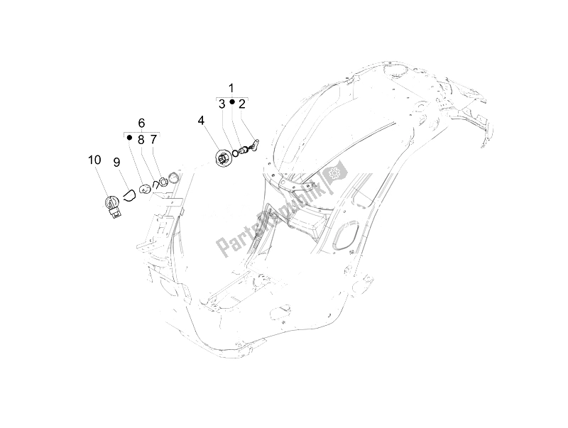 Toutes les pièces pour le Serrures du Vespa Vespa Primavera 50 4T 2V 25 KMH EU 2014