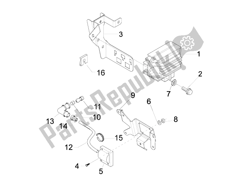 All parts for the Voltage Regulators - Electronic Control Units (ecu) - H. T. Coil of the Vespa LX 125 4T IE E3 Touring 2010