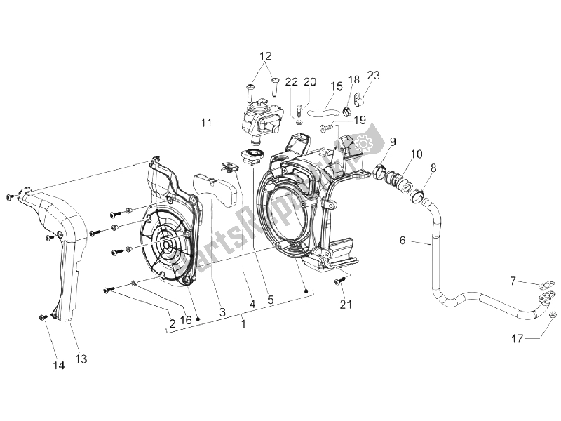 Toutes les pièces pour le Boîte à Air Secondaire du Vespa LX 150 4T E3 Vietnam 2009