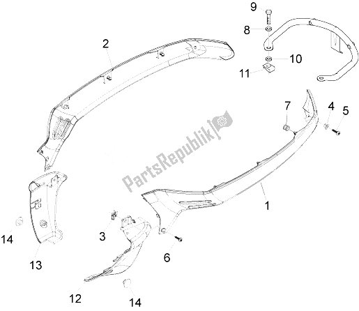 Tutte le parti per il Coperchio Laterale - Spoiler del Vespa LXV 125 4T IE E3 2010