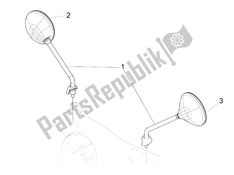 Toutes les pièces pour le Miroir (s) De Conduite du Vespa Granturismo 200 L UK 2005