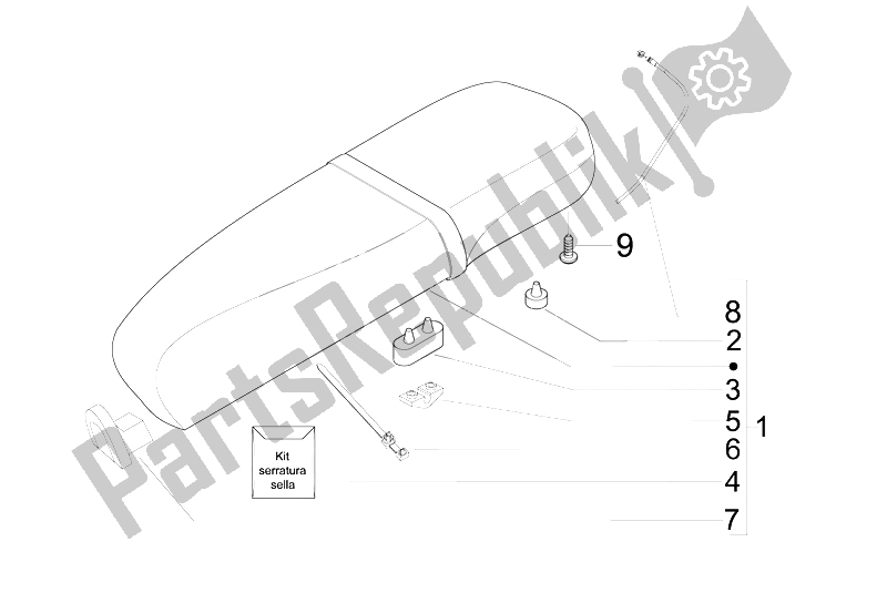 Todas as partes de Sela / Assentos do Vespa LX 150 4T E3 2009