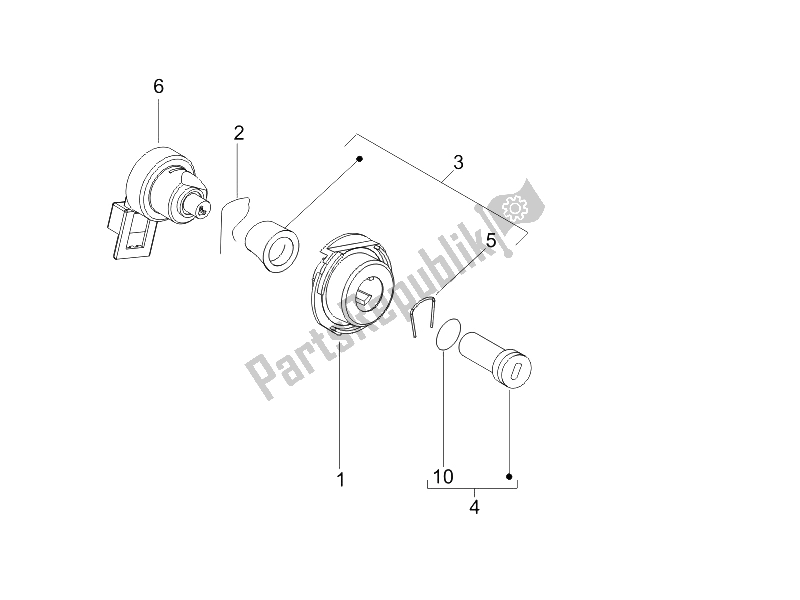 All parts for the Locks of the Vespa LX 50 4T 2V 25 KMH Touring NL 2011