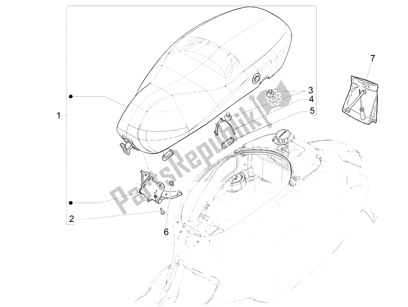 Alle onderdelen voor de Zadel / Stoelen van de Vespa Vespa Sprint 50 2T EU 2014