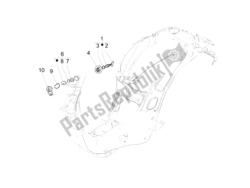 All parts for the Locks of the Vespa Sprint 50 4T 2V 25 KMH B NL 2014