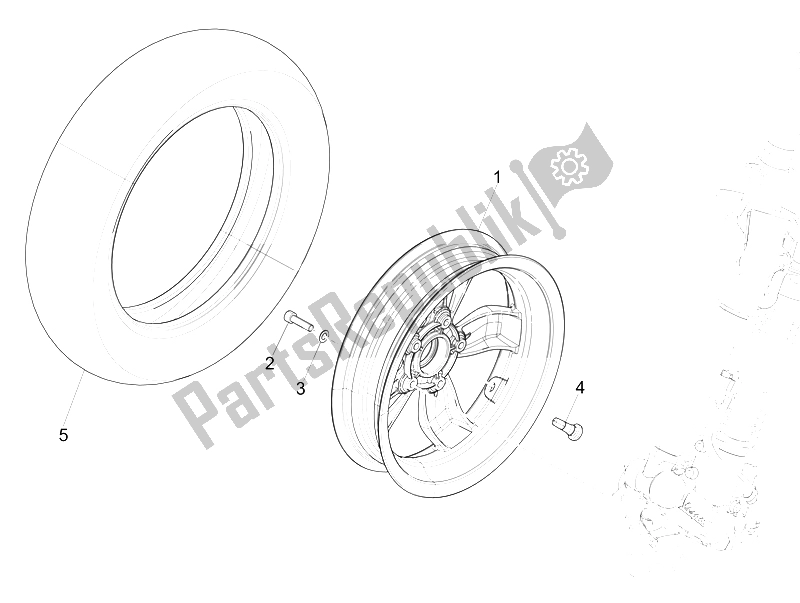 Toutes les pièces pour le Roue Avant du Vespa 150 4T 3V IE Primavera China 2015