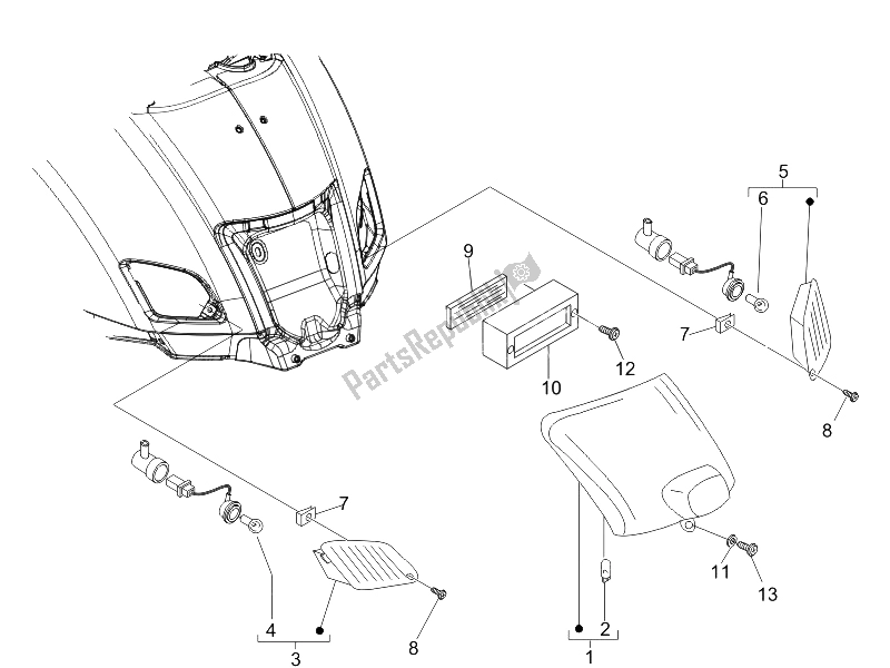 Toutes les pièces pour le Phares Arrière - Clignotants du Vespa LX 150 4T 2006