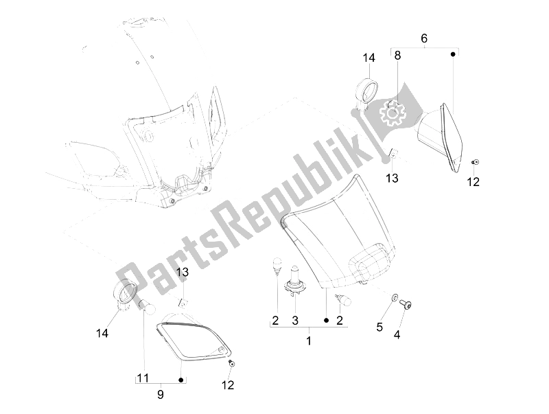 Tutte le parti per il Fanali Posteriori - Indicatori Di Direzione del Vespa Vespa GTS 125 4T 3V IE Super Asia 2014