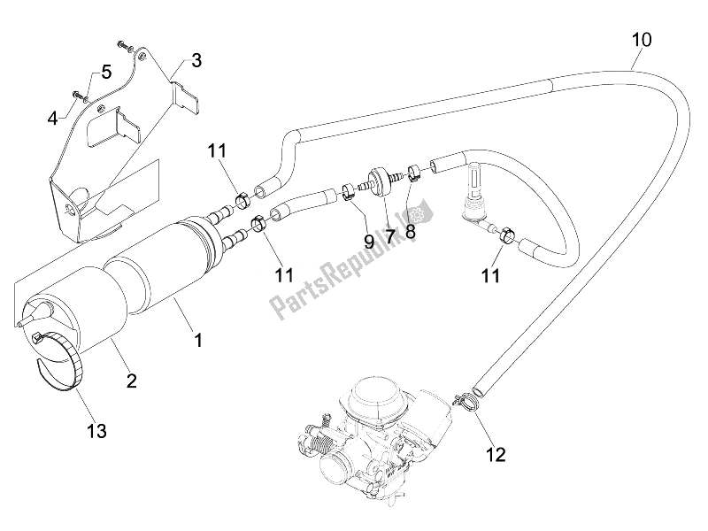 Toutes les pièces pour le Système D'alimentation du Vespa S 150 4T USA 2007