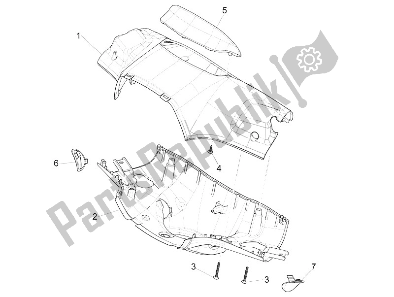 All parts for the Handlebars Coverages of the Vespa Vespa Sprint 150 4T 3V Iget E4 ABS USA Canada 2016