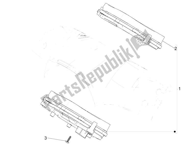 All parts for the Meter Combination-dashbord of the Vespa 150 Sprint 4T 3V IE 2015
