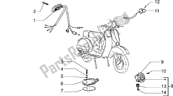 All parts for the Electrical Devices of the Vespa PX 125 E 1992