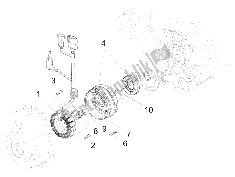 Todas las partes para Volante Magneto de Vespa GTS 300 IE ABS China 2014