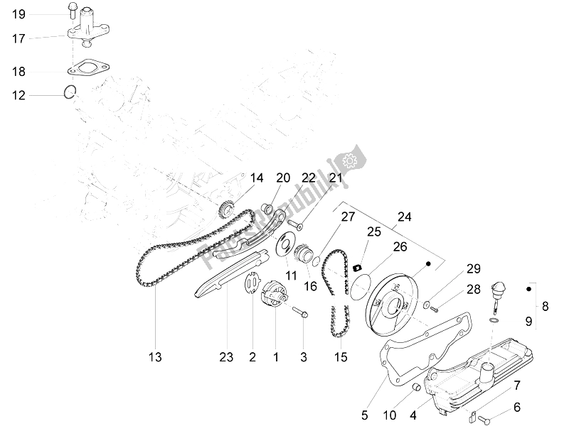 Toutes les pièces pour le La Pompe à Huile du Vespa LX 125 4T IE E3 2009