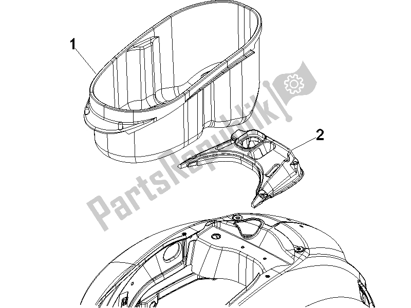 Toutes les pièces pour le Logement De Casque - Sous La Selle du Vespa GTV 250 IE 2006