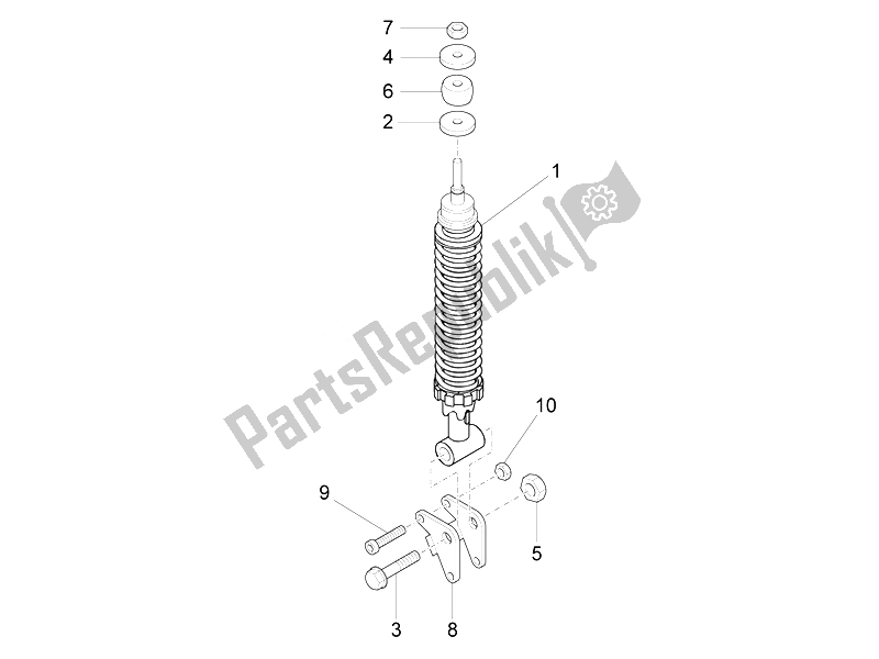 Toutes les pièces pour le Suspension Arrière - Amortisseur / S du Vespa LXV 125 4T 3V E3 Vietnam 2014