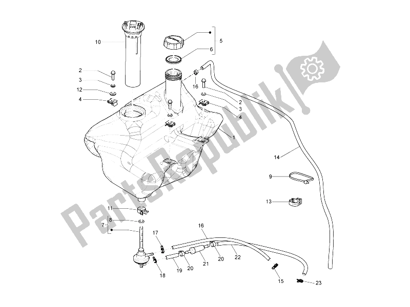 Toutes les pièces pour le Réservoir D'essence du Vespa S 50 4T 4V College 2008