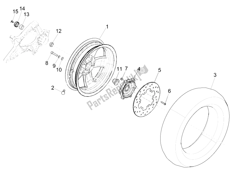 Todas las partes para Rueda Trasera de Vespa GTS Super 150 IE 4T 3V 2014