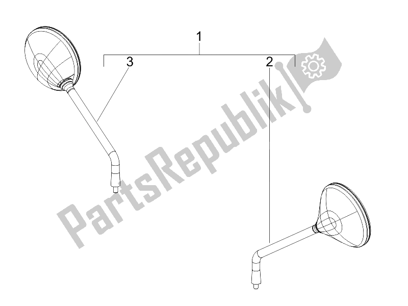 Toutes les pièces pour le Miroir (s) De Conduite du Vespa GTV 250 IE UK 2006