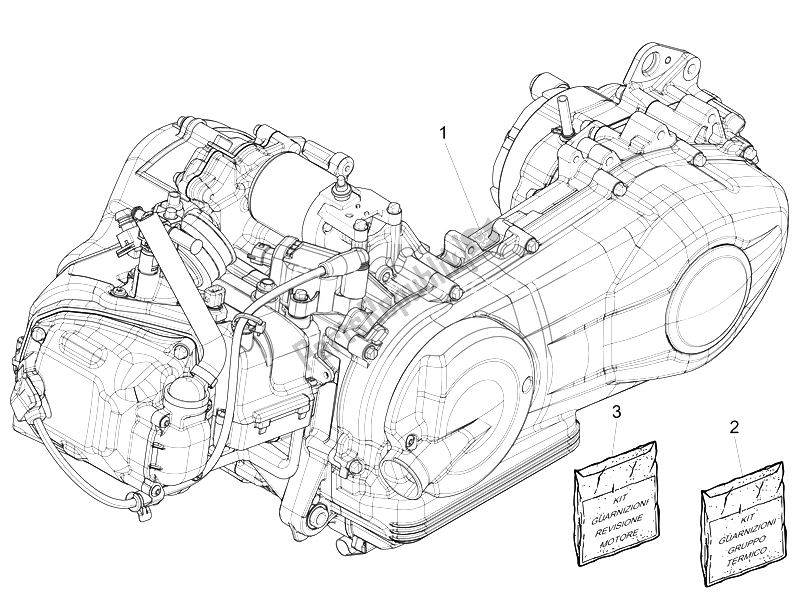 Tutte le parti per il Motore, Assemblaggio del Vespa 125 4T 3V IE Primavera 2014