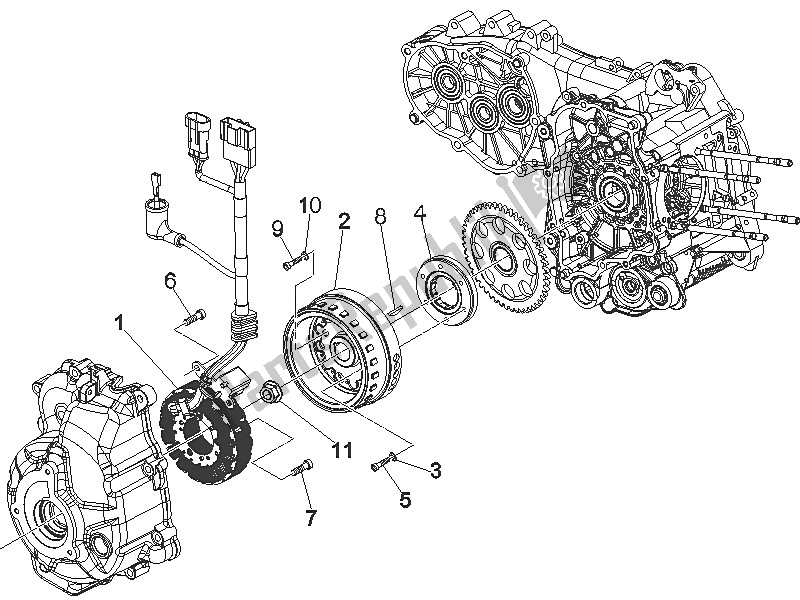 Toutes les pièces pour le Volant Magnéto du Vespa GTS 250 USA 2005