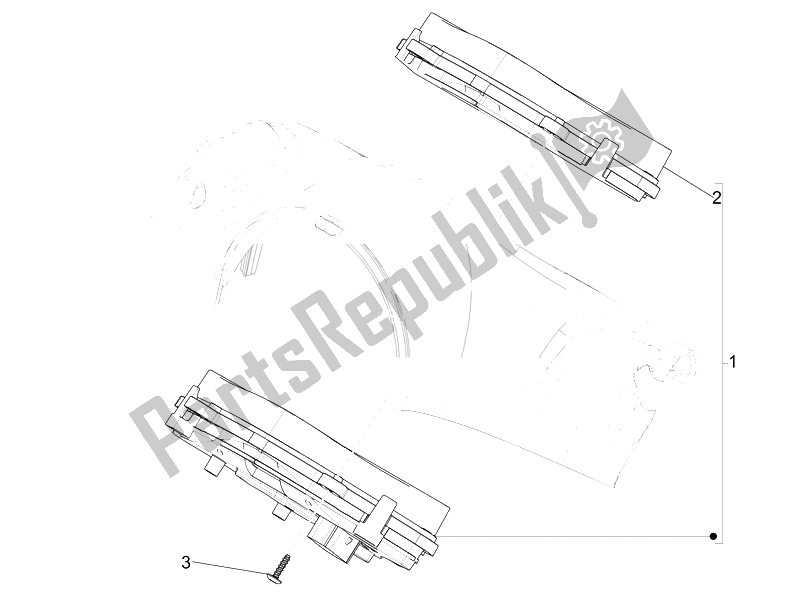 Toutes les pièces pour le Tableau De Bord Combiné du Vespa Vespa Primavera 50 4T 4V USA Canada 2014