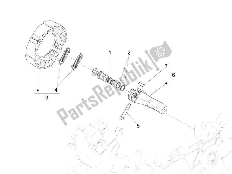 All parts for the Rear Brake - Brake Jaw of the Vespa 150 Sprint 4T 3V IE USA 2014