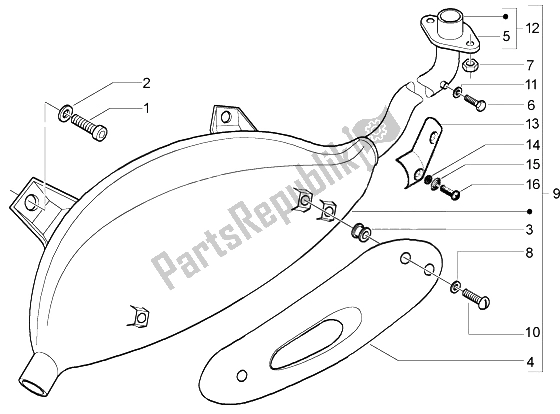 Tutte le parti per il Silenziatore del Vespa Granturismo 125 L 2003